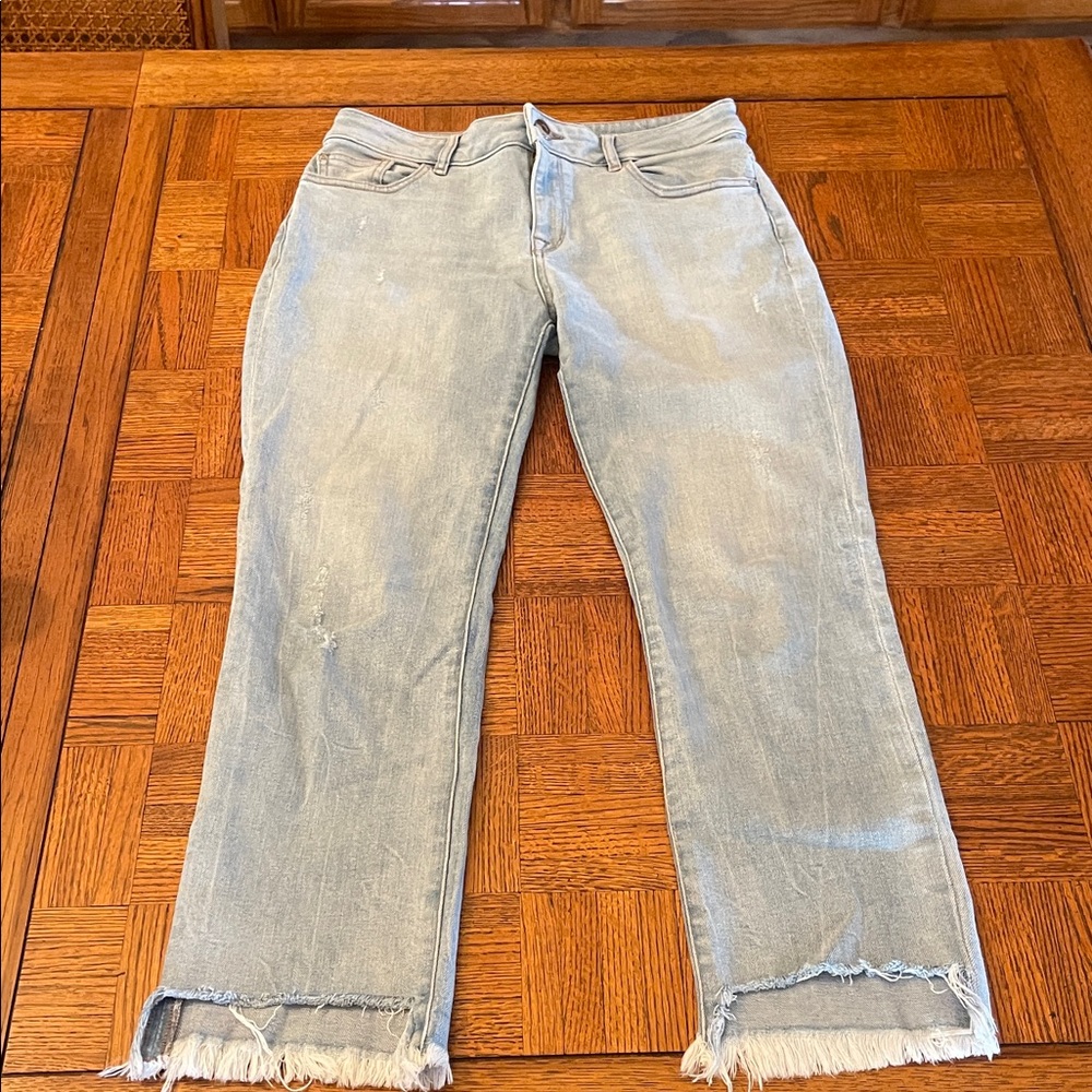 DL1961 MARA Women's Light Blue Straight Leg Jeans with Instasculpt
